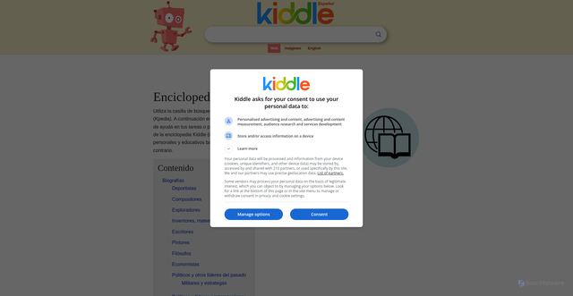 Security scan screenshot of https://ninos.kiddle.co