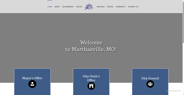 Security scan screenshot of https://marthasvillemo.gov/