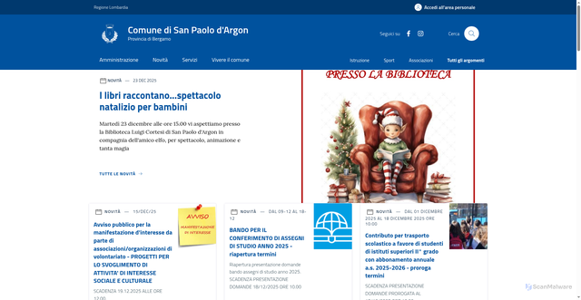 Security scan screenshot of https://www.comune.sanpaolodargon.bg.it/home/index.html