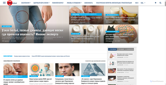 Security scan screenshot of https://www.prozdor.ru