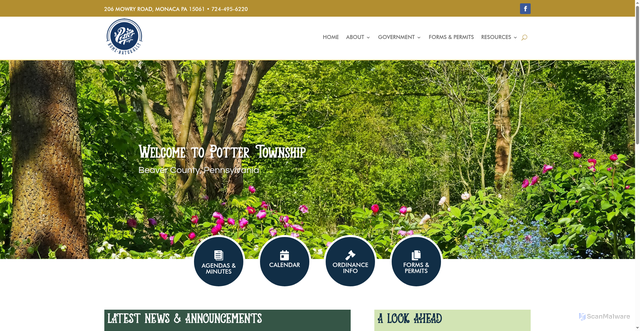 Security scan screenshot of https://pottertwp-pa.gov/