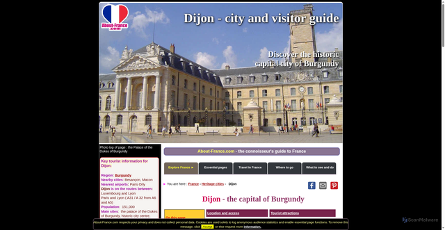 Security scan screenshot of https://about-france.com/cities/dijon