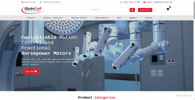 Security scan screenshot of https://electrocraft.com
