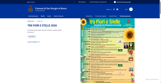 Security scan screenshot of https://www.comune.sangiorgioinbosco.pd.it