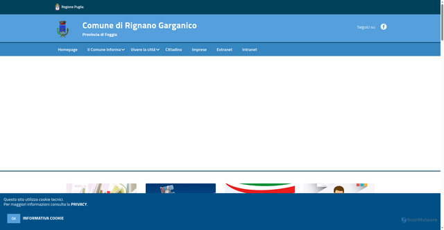 Security scan screenshot of https://www.comune.rignanogarganico.fg.it/hh/index.php