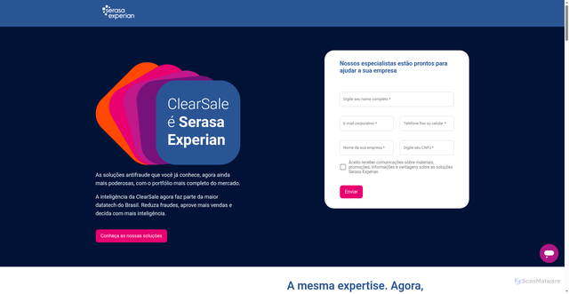 Security scan screenshot of https://clearsale.com.br