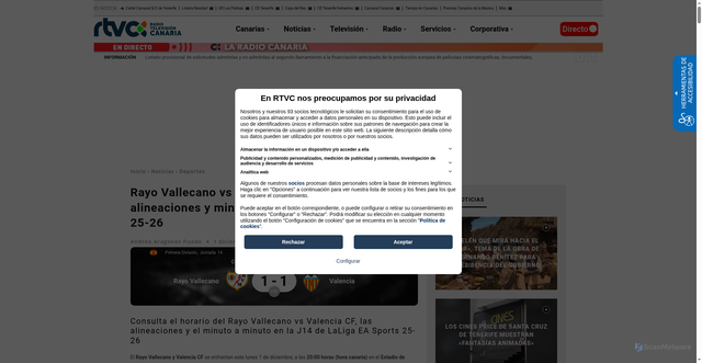 Security scan screenshot of https://rtvc.es/rayo-vallecano-vs-valencia-cf-j14-laliga-ea-sports-25-26/
