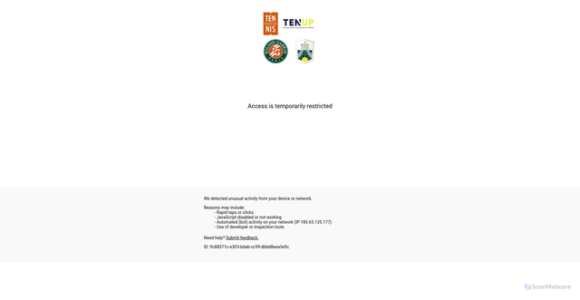 Security scan screenshot of https://tickets.rolandgarros.com/en