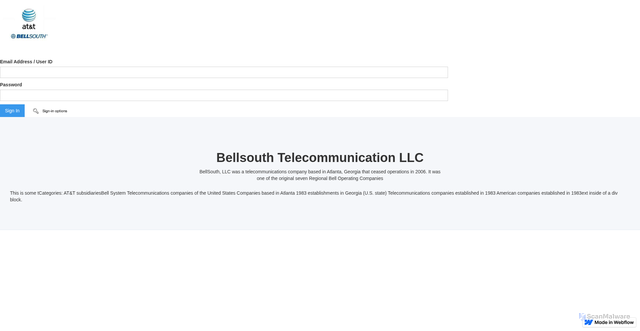 Security scan screenshot of https://bellsouth-att-siging-215045.webflow.io/