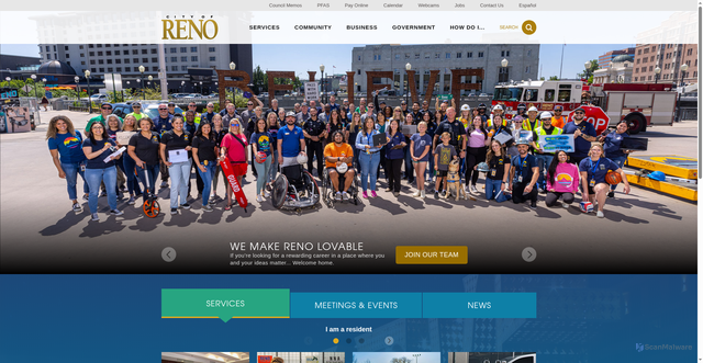 Security scan screenshot of https://www.reno.gov/