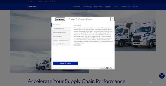 Security scan screenshot of https://www.penskelogistics.net