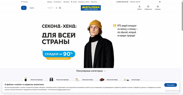 Security scan screenshot of https://mega-hand.ru