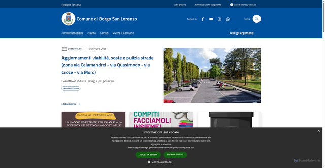 Security scan screenshot of https://www.comune.borgo-san-lorenzo.fi.it/it