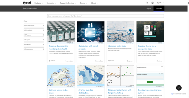 Security scan screenshot of https://learn.arcgis.com