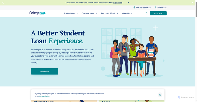 Security scan screenshot of https://www.collegeave.com
