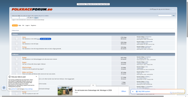 Security scan screenshot of https://folkraceforum.se