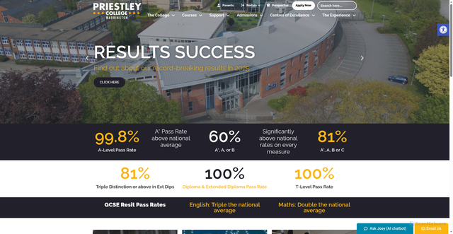 Security scan screenshot of https://www.priestley.ac.uk/