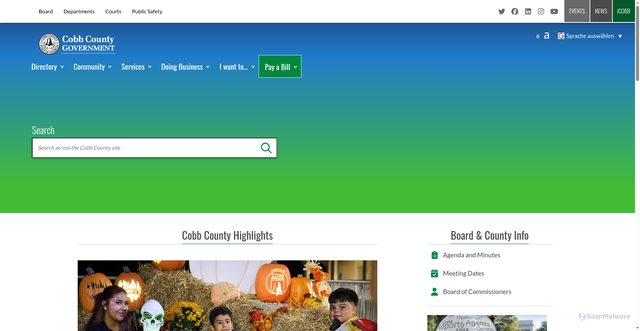 Security scan screenshot of https://www.cobbcounty.gov/