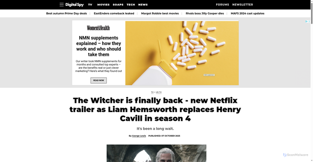 Security scan screenshot of https://www.digitalspy.com/tv/ustv/a68882359/the-witcher-season-4-trailer-liam-hemsworth/