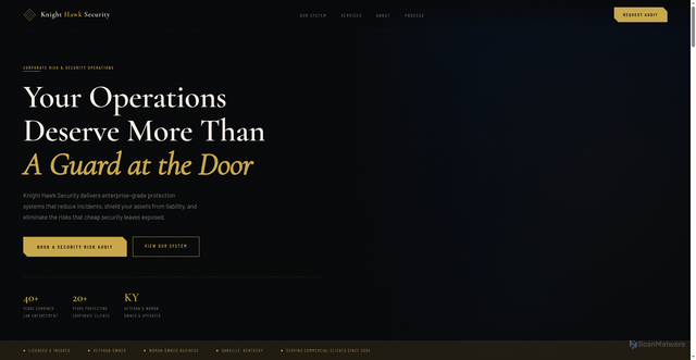 Security scan screenshot of https://knighthawksecuritydanville-jlggokdvs0.edgeone.app/