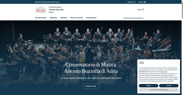 Security scan screenshot of https://conservatorioadria.it/