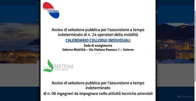 Security scan screenshot of https://holdingretieservizi.grupposistemisalerno.it/