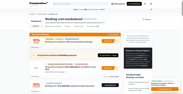 Security scan screenshot of https://promokoodid.ee/booking-com