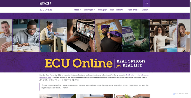 Security scan screenshot of https://online.ecu.edu/