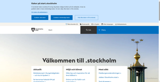 Security scan screenshot of http://www.stockholm.se