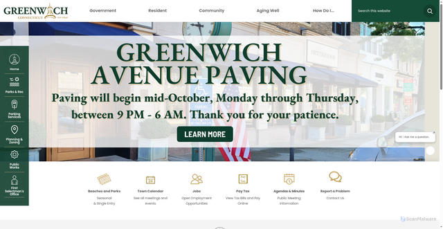 Security scan screenshot of https://greenwichct.gov/