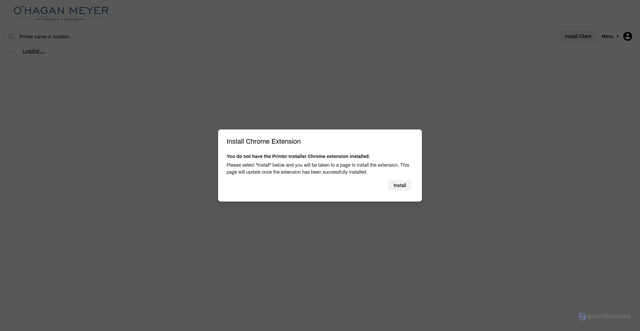 Security scan screenshot of https://ohaganmeyer.printercloud.com