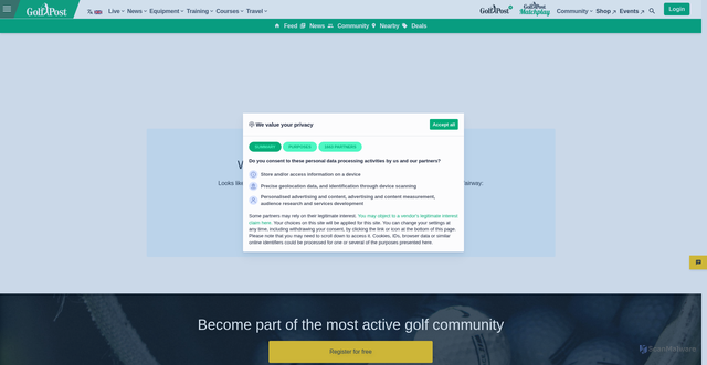 Security scan screenshot of https://www.golfpost.com/tournaments/pga-tour-bank-of-utah-championship-2025/leaderboard/