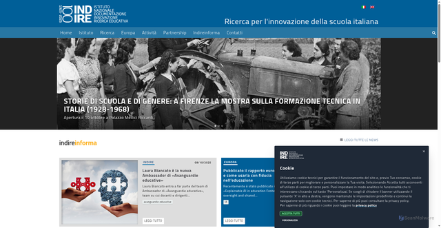 Security scan screenshot of https://www.indire.it/