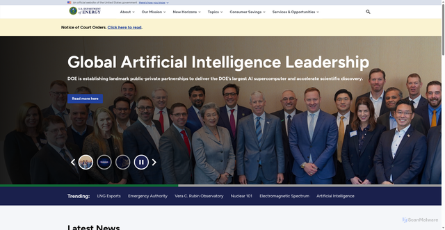 Security scan screenshot of https://www.energy.gov/