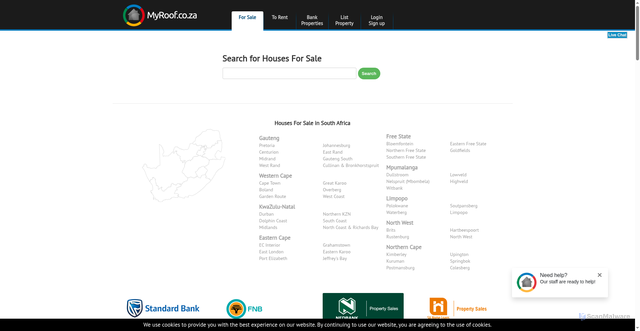 Security scan screenshot of https://www.myroof.co.za