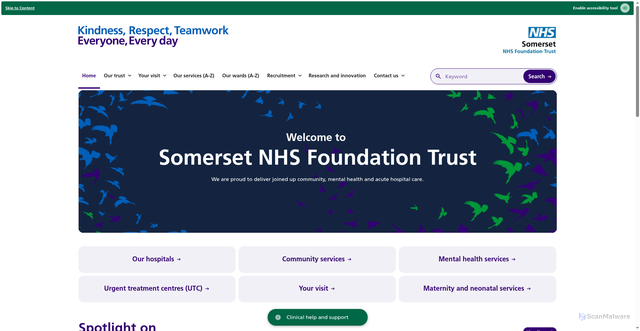 Security scan screenshot of http://www.sompar.nhs.uk