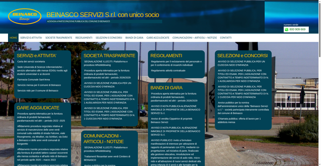 Security scan screenshot of https://www.beinascoservizi.it/