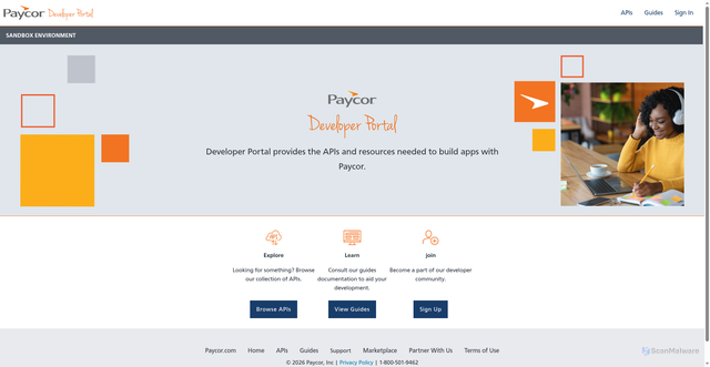 Security scan screenshot of https://developer-quarterly.paycor.com