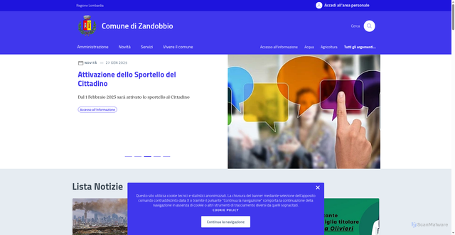 Security scan screenshot of https://comune.zandobbio.bg.it/