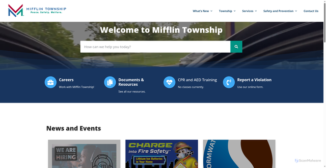 Security scan screenshot of https://mifflin-oh.gov/
