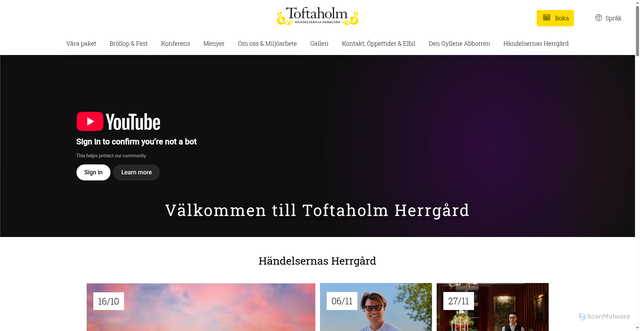Security scan screenshot of https://toftaholm.se