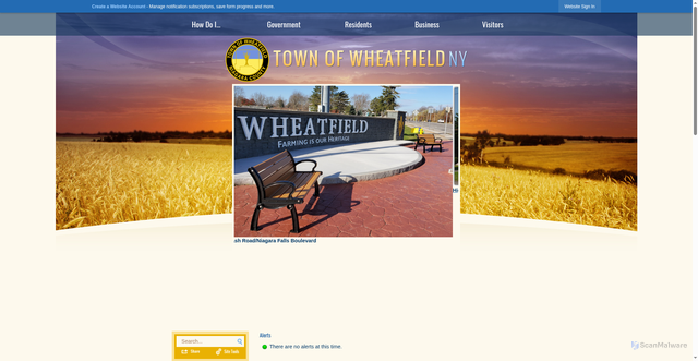 Security scan screenshot of https://wheatfield-ny.gov/