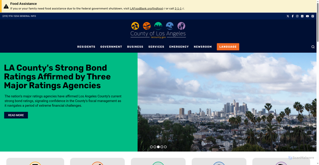 Security scan screenshot of https://lacounty.gov/