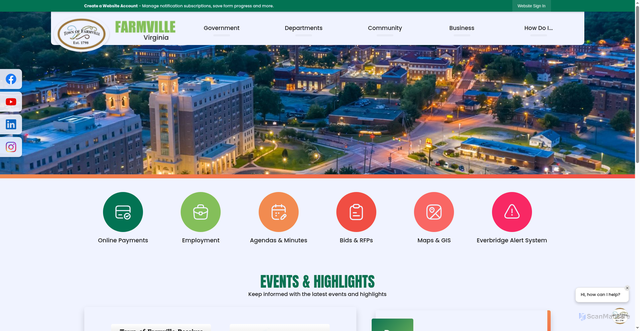 Security scan screenshot of https://farmvilleva.gov/