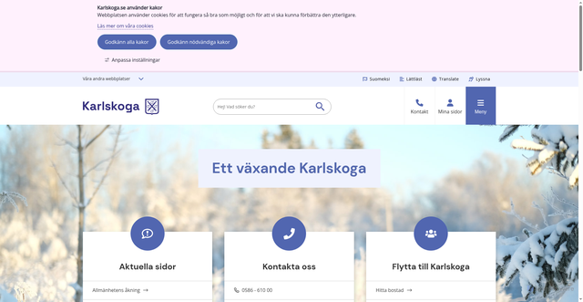 Security scan screenshot of https://www.karlskoga.se/