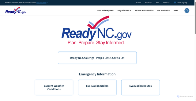 Security scan screenshot of https://www.readync.gov/