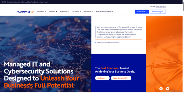Security scan screenshot of https://compassmsp.com