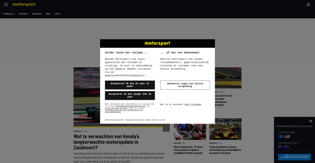 Security scan screenshot of https://nl.motorsport.com