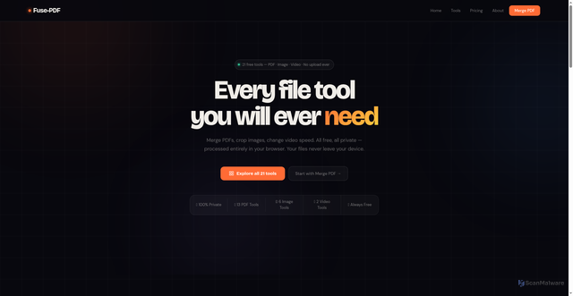 Security scan screenshot of https://fuse-pdf.com/