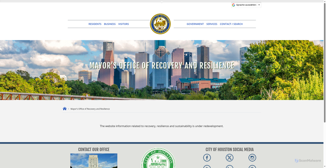 Security scan screenshot of http://greenhoustontx.gov/